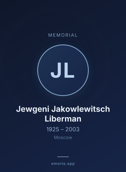 Memorial portrait of Jewgeni Jakowlewitsch Liberman