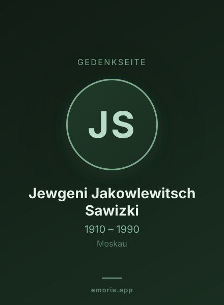 Gedenkportrait von Jewgeni Jakowlewitsch Sawizki