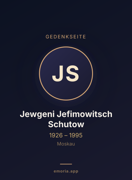 Gedenkportrait von Jewgeni Jefimowitsch Schutow