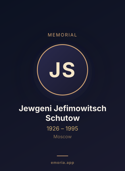 Memorial portrait of Jewgeni Jefimowitsch Schutow