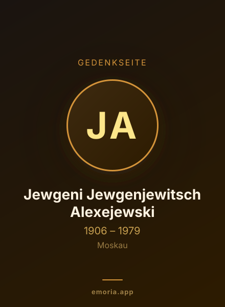 Gedenkportrait von Jewgeni Jewgenjewitsch Alexejewski