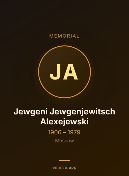 Memorial portrait of Jewgeni Jewgenjewitsch Alexejewski