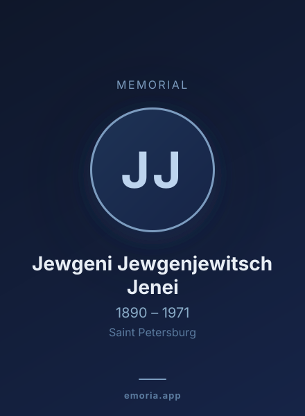 Memorial portrait of Jewgeni Jewgenjewitsch Jenei