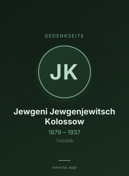 Gedenkportrait von Jewgeni Jewgenjewitsch Kolossow