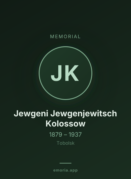 Memorial portrait of Jewgeni Jewgenjewitsch Kolossow