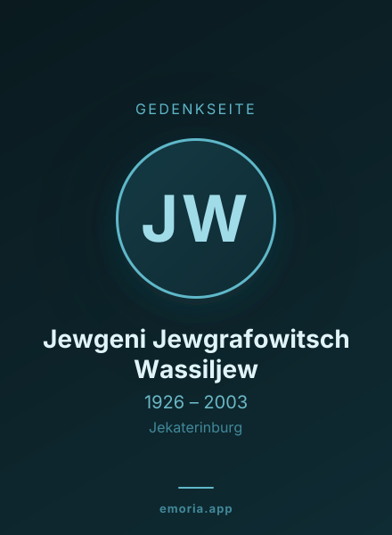 Gedenkportrait von Jewgeni Jewgrafowitsch Wassiljew