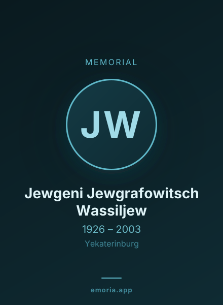 Memorial portrait of Jewgeni Jewgrafowitsch Wassiljew