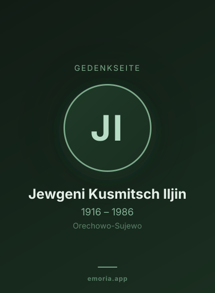 Gedenkportrait von Jewgeni Kusmitsch Iljin