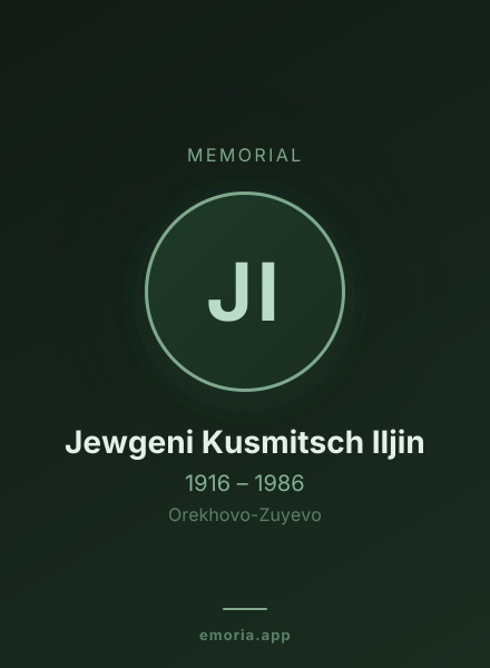 Memorial portrait of Jewgeni Kusmitsch Iljin