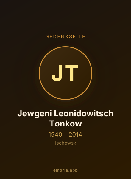 Gedenkportrait von Jewgeni Leonidowitsch Tonkow