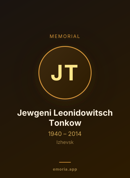 Memorial portrait of Jewgeni Leonidowitsch Tonkow