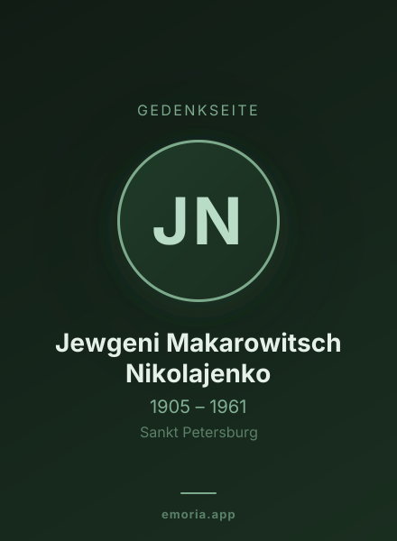Gedenkportrait von Jewgeni Makarowitsch Nikolajenko