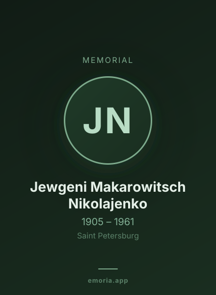 Memorial portrait of Jewgeni Makarowitsch Nikolajenko