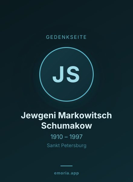 Gedenkportrait von Jewgeni Markowitsch Schumakow