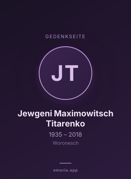 Gedenkportrait von Jewgeni Maximowitsch Titarenko