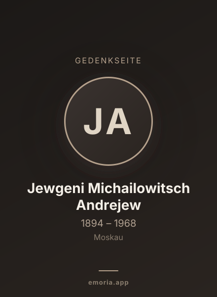 Gedenkportrait von Jewgeni Michailowitsch Andrejew
