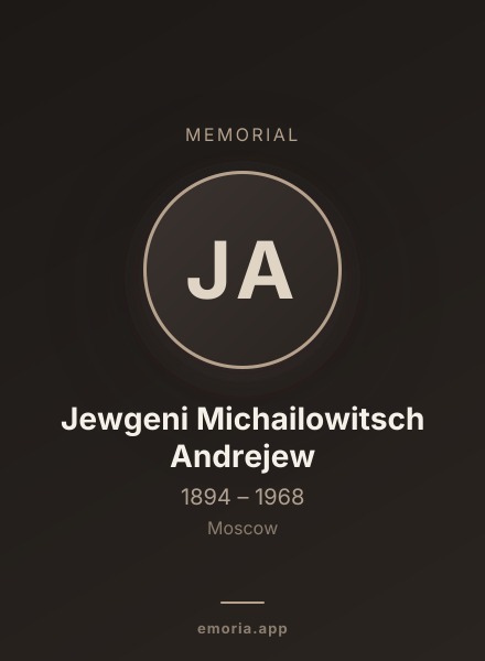 Memorial portrait of Jewgeni Michailowitsch Andrejew
