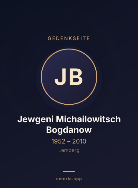 Gedenkportrait von Jewgeni Michailowitsch Bogdanow