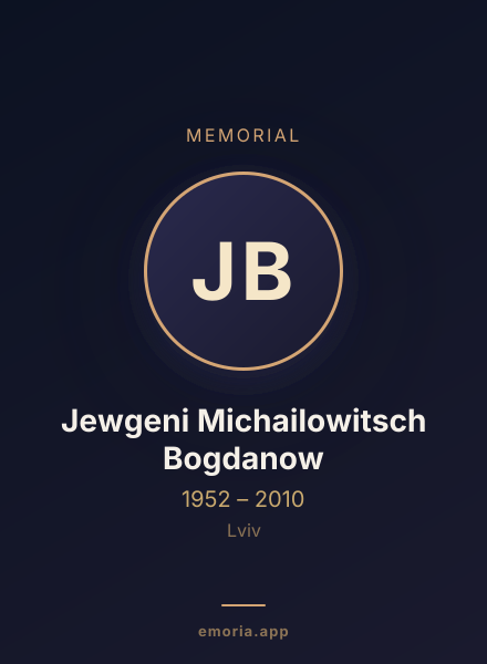 Memorial portrait of Jewgeni Michailowitsch Bogdanow
