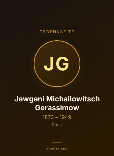 Gedenkportrait von Jewgeni Michailowitsch Gerassimow