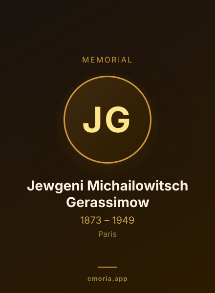 Memorial portrait of Jewgeni Michailowitsch Gerassimow