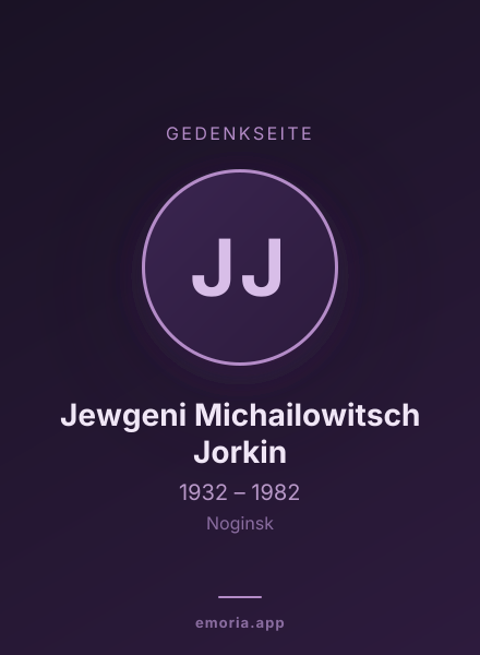 Gedenkportrait von Jewgeni Michailowitsch Jorkin