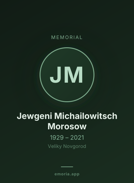 Memorial portrait of Jewgeni Michailowitsch Morosow
