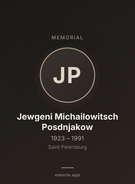 Memorial portrait of Jewgeni Michailowitsch Posdnjakow