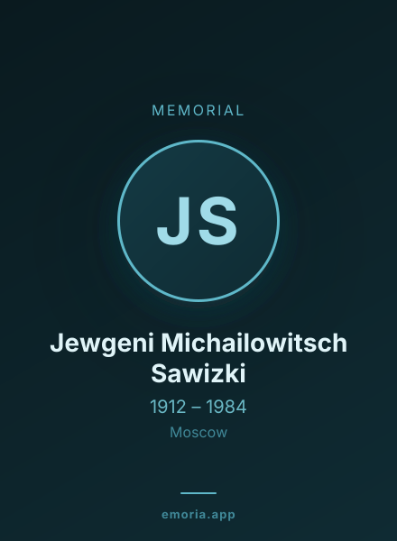 Memorial portrait of Jewgeni Michailowitsch Sawizki