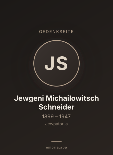 Gedenkportrait von Jewgeni Michailowitsch Schneider
