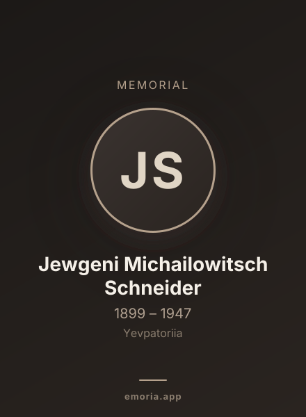 Memorial portrait of Jewgeni Michailowitsch Schneider