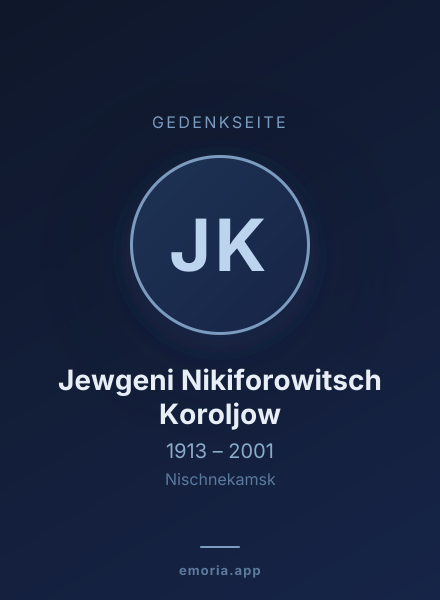 Gedenkportrait von Jewgeni Nikiforowitsch Koroljow