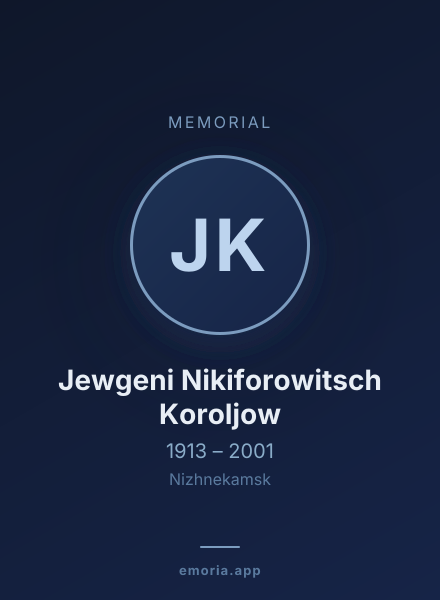Memorial portrait of Jewgeni Nikiforowitsch Koroljow