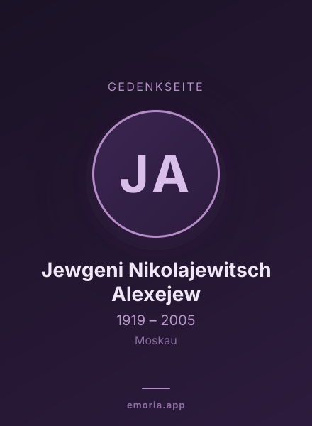 Gedenkportrait von Jewgeni Nikolajewitsch Alexejew