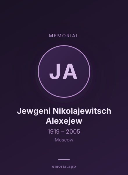 Memorial portrait of Jewgeni Nikolajewitsch Alexejew