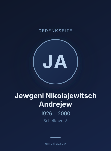 Gedenkportrait von Jewgeni Nikolajewitsch Andrejew