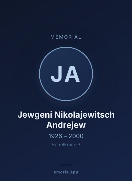 Memorial portrait of Jewgeni Nikolajewitsch Andrejew