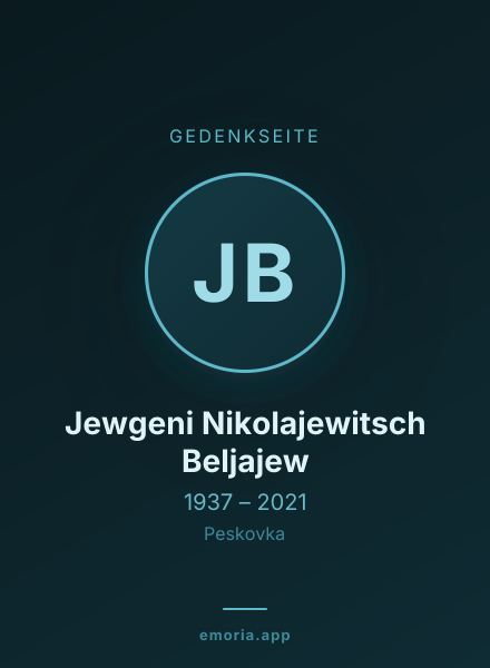 Gedenkportrait von Jewgeni Nikolajewitsch Beljajew