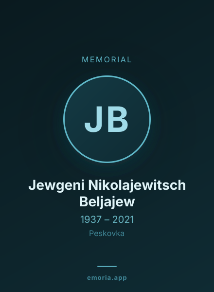Memorial portrait of Jewgeni Nikolajewitsch Beljajew
