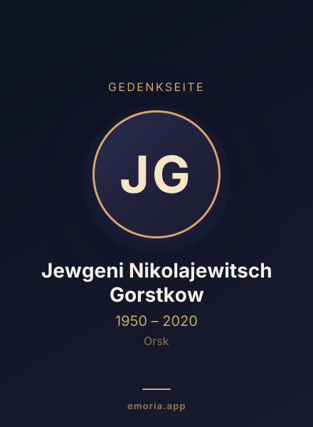 Gedenkportrait von Jewgeni Nikolajewitsch Gorstkow