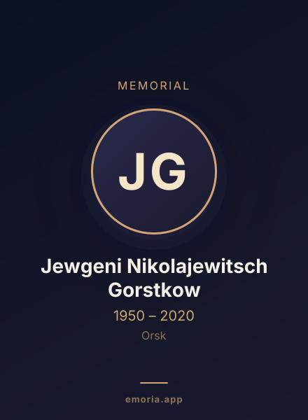 Memorial portrait of Jewgeni Nikolajewitsch Gorstkow