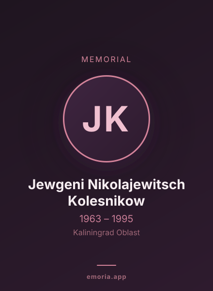 Memorial portrait of Jewgeni Nikolajewitsch Kolesnikow