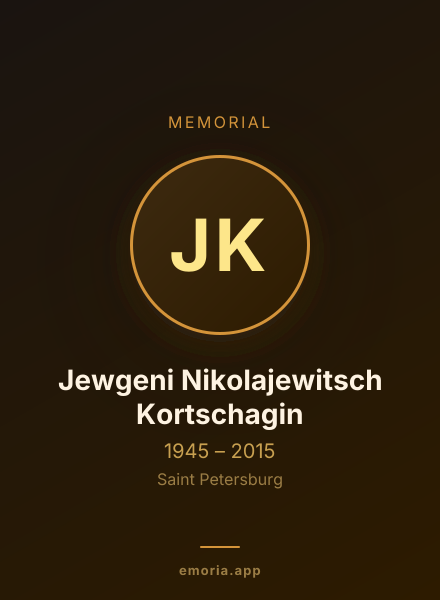 Memorial portrait of Jewgeni Nikolajewitsch Kortschagin