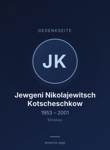 Gedenkportrait von Jewgeni Nikolajewitsch Kotscheschkow