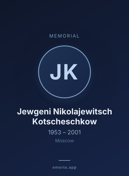 Memorial portrait of Jewgeni Nikolajewitsch Kotscheschkow