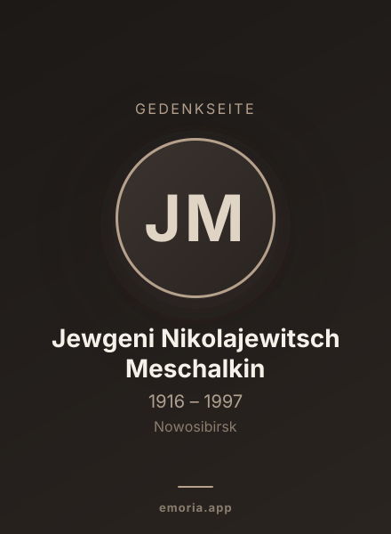 Gedenkportrait von Jewgeni Nikolajewitsch Meschalkin