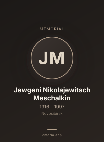 Memorial portrait of Jewgeni Nikolajewitsch Meschalkin