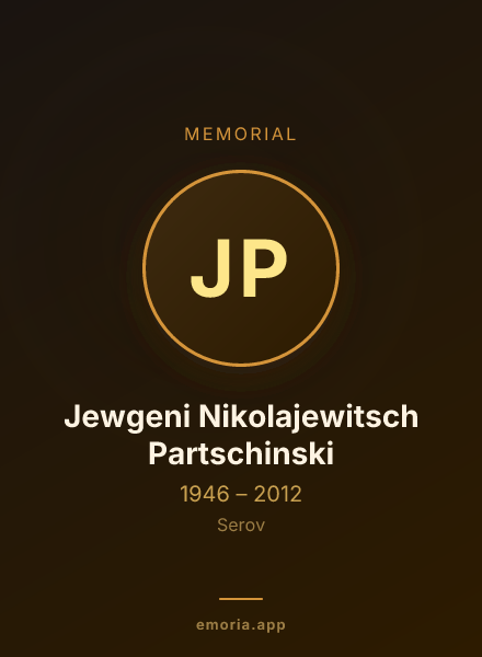 Memorial portrait of Jewgeni Nikolajewitsch Partschinski