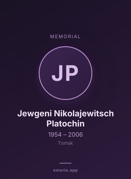 Memorial portrait of Jewgeni Nikolajewitsch Platochin