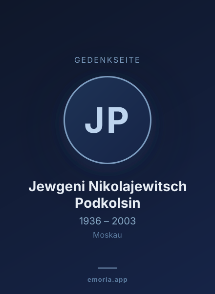 Gedenkportrait von Jewgeni Nikolajewitsch Podkolsin